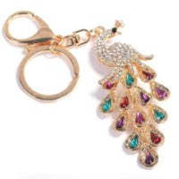 Peacock Keychain Key Ring Long Pendant Women Handbag Fashion Accessories Souvenir Gift - Buckles.Biz