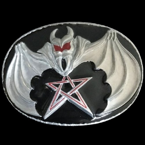 Pentagram Belt Buckle Pentagon Bat Vampire Evil Gothic Star Buckles Belts - Buckles.Biz