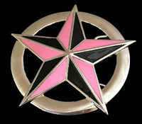 Pink And Black Nautical Star Belt Buckle - Buckles.Biz