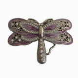 Pink Rhinestone Dragonfly Fashion Insect Belt Buckle Boucle De Ceinture - Buckles.Biz