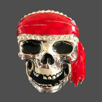 Pirate Skull Bones Skeleton Pirates Scarf Rhinestone Belt Buckle Buckles - Buckles.Biz