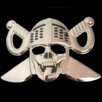 Pirate Skull Head Swords Human Skull Bones Belt Buckle - Buckles.Biz