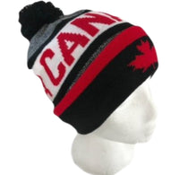 Pom Pom Beanie Hat Canada Canadian Winter Hats Red Maple Leaf Knitted