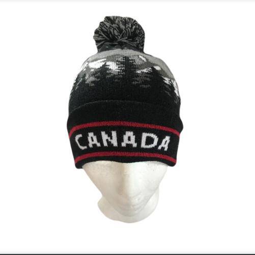 Pom Pom Winter Beanie Hat Canada Winter Mountains Unisex Knitted - Buckles.Biz