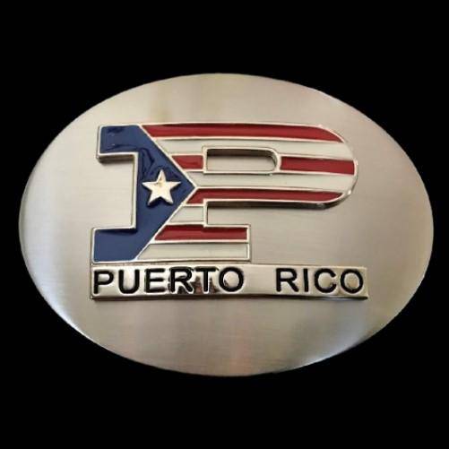 Porto Rico P Flag Island Belt Buckle Buckles - Buckles.Biz