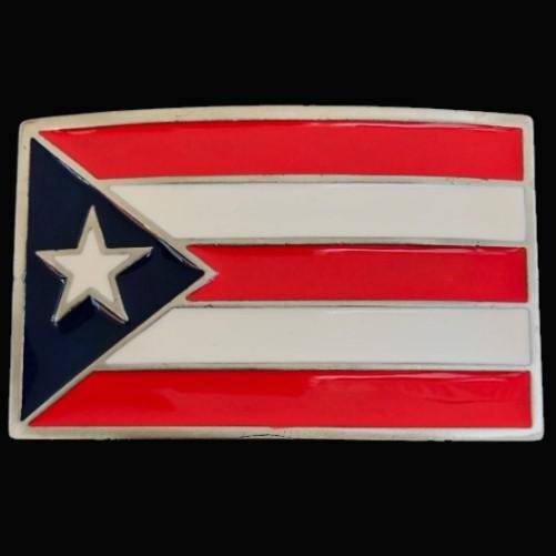Puerto Porto Rico Flag USA US Caribbean Island Belt Buckle Belts Buckles! - Buckles.Biz