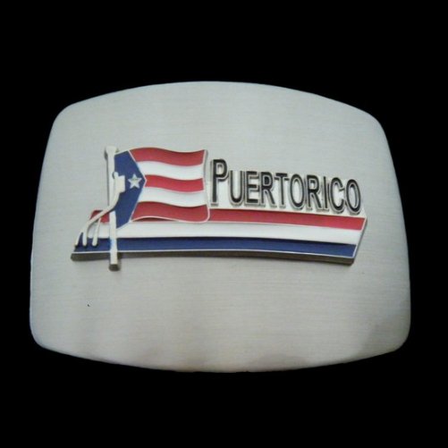 Puerto Rico Flag Belt Buckle Porto Rican Nacional Flags Belts Buckles - Buckles.Biz