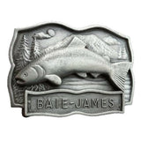 Quebec Baie James Belt Buckle Fish Fishing Hydro Dam Buckles - Buckles.Biz