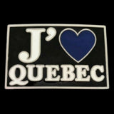 Quebec Belt Buckle J'aime I Love Quebecois Fleur De Lys Boucle de Ceinture - Buckles.Biz