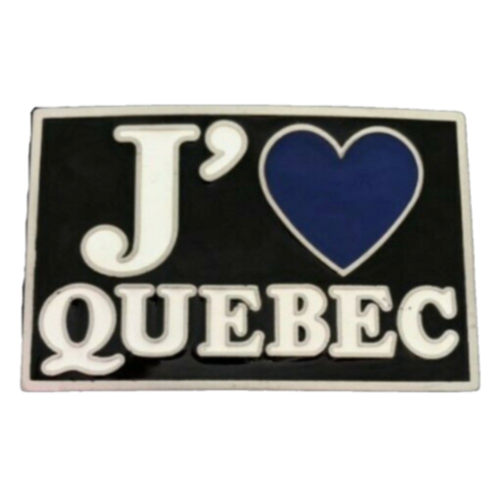 Quebec Belt Buckle J'aime I Love Quebecois Fleur De Lys Boucle de Ceinture - Buckles.Biz