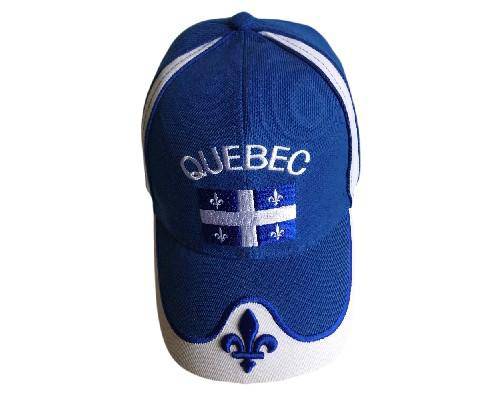 Quebec Flag Canada Fleur De Lys Hat Cap Baseball Blue Embroidered New - Buckles.Biz