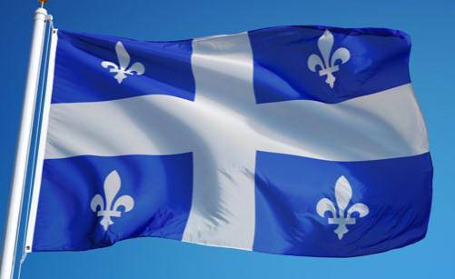 Quebec Flag Quebecois National Waving Pole Flags Drapeau Fleur De Lis Lys - Buckles.Biz