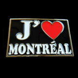 Red Heart J'aime Love Montreal French Quebecois Quebec Canada Belt Buckle Buckles - Buckles.Biz