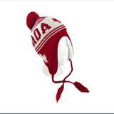 Red White Pom Pom Tassle Winter Ski Canada Tuque Fashion Style Unisex Hat - Buckles.Biz