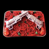 Revolver Gun Rose Belt Buckle Magnum Revolvers Handguns Guns Roses Buckles & Belts - Buckles.Biz