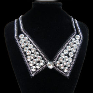Rhinestone Collar Style Black Necklace Fashion Jewelry - Buckles.Biz