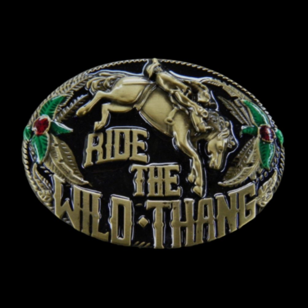 Ride Wild Thang Belt Buckle Horse Rodeo Horses Western Buckles Belts - Buckles.Biz
