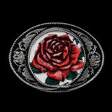 Rose Belt Buckle Flower Women's Red Roses Western Belts & Buckles - Buckles.Biz