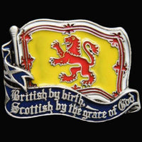Scotland England UK Britain British By Birth Scottish By The Grace Of God Belt Buckle Buckles - Cool Belt Buckles Shop - Buckles.Biz