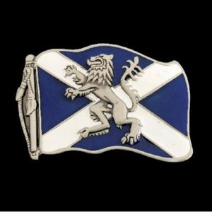 Scotland Flag Belt Buckle Scots Rampant Lion St. Andrew Cross Scottish Flags Buckles - Buckles.Biz