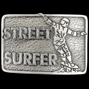 Skateboarder Belt Buckle Skateboards Street Surfer Sports Skateboarding Buckles - Buckles.Biz