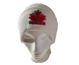 Ski Hat Beanie Hats Tuque Canada Canadian Maple Leaf White Unisex - Buckles.Biz