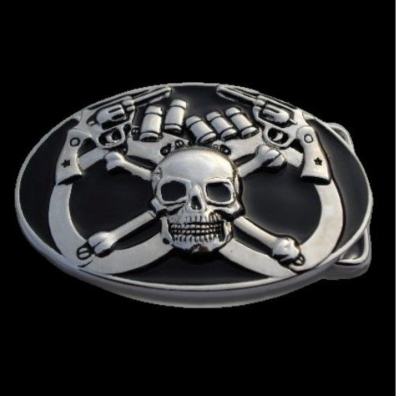Skull Skullhead Handcuffs Bullets Guns Crossbones Belt  display picture 3