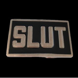 Slut Name Calling Disco Sign Logo Humor Bar Joke Funny Belt Buckle - Buckles.Biz