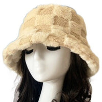 Soft Faux Fur Bucket Hat Furry for Women Winter Cozy Hats - Buckles.Biz