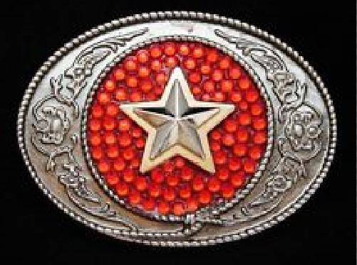 Star Cowboy Cowgirl Rodeo Glitter Western Belt Buckle Buckles - Buckles.Biz