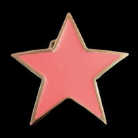 Star Pink Stars Socialist Rockstar Belt Buckles - Buckles.Biz