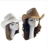 Sombrero de paja Verano al aire libre Hombres Mujeres Western Cowboy Transpirable