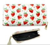 Strawberry Strawberries Fruit Fashion Women's Zipper Clutch Wallet - Buckles.Biz