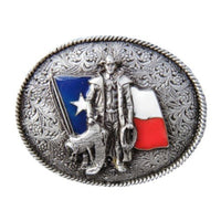 Texas Flag Cowboy Rodeo Western Belt Buckle Buckles - Buckles.Biz