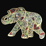 Unique Stone Filled Plaque Elephant Mosaic Belt Buckle Buckles - Buckles.Biz
