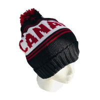 Unisex New Beanie Hat Tuque Winter Canada Maple Leaf Red Black Pom Pom Knitted - Buckles.Biz