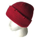 Unisex Ripped Casual Distressed Beanie Streetwear Knit Warm Red Winter Hat - Buckles.Biz