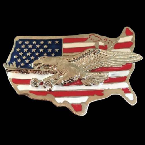 United States America USA Map Bald Eagle Belt Buckle Buckles - Buckles.Biz