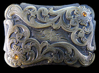 Western Belt Buckle Cowgirl Flower Rodeo Rider Cowboy Dressy Belts & Buckles - Buckles.Biz