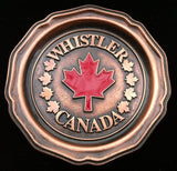 Whistler Canada With Red Maple Leaf Metal Coasters Drink Souvenir - Buckles.Biz