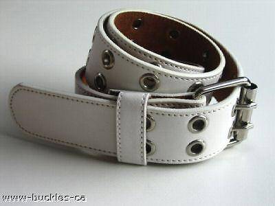 White Belt Sexy Double Hole Goth Punk Belts Removable Belt Buckle Size 30-36 - Buckles.Biz