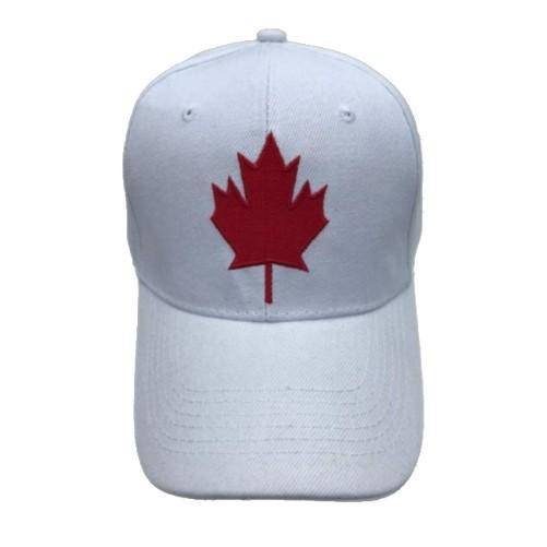 White Canada Canadian Red Maple Leaf Flag Hat BaseBall Ball Cap - Buckles.Biz