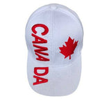 White Canada Flag Baseball Hat Cap Red Mapleleaf Caps - Buckles.Biz