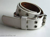 White Sexy Double Hole Goth Punk Belt Removable Buckle Size 30 - Buckles.Biz