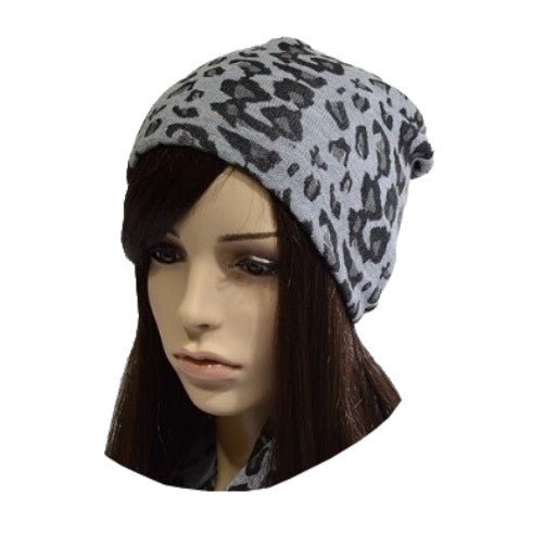 Wild Animal Print Leopard Beanie Knit Hat - Buckles.Biz