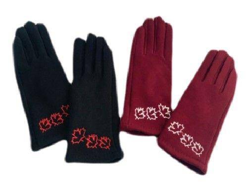 Winter Women's Fashion Gloves Red Mapleleaf Maple Leaf - Buckles.Biz