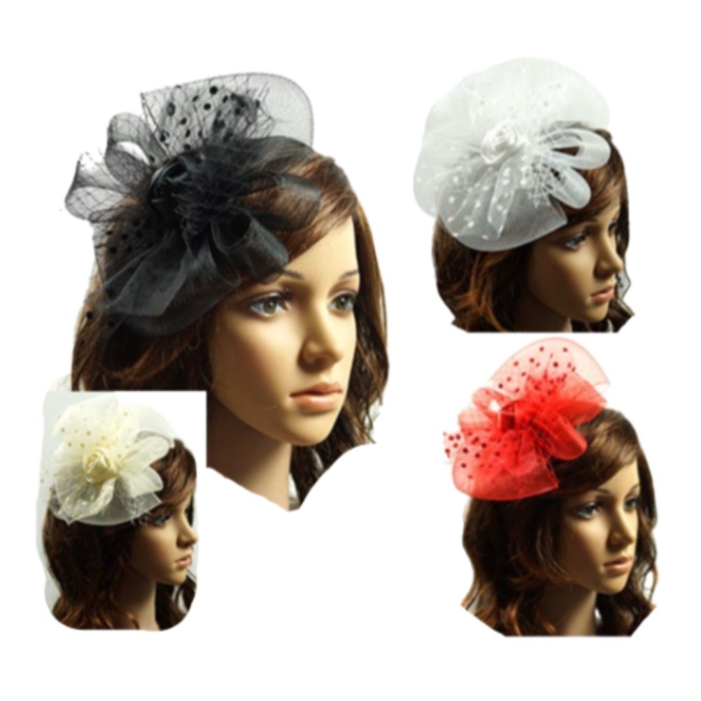 Women Fascinator Feather Hat Cocktail Tea Party Headband Lady Wedding Hair Clip - Buckles.Biz