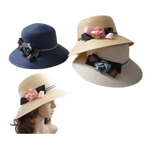 Women Floppy Sun Beach Straw Hats Wide Brim Packable Beach Flower - Buckles.Biz
