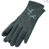 Women Winter Warm Fashion Gloves With Dragonfly - Buckles.Biz