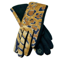 Women's Animal Print Cheetah Leopard Touch Screen Gloves Winter Fall - Buckles.Biz